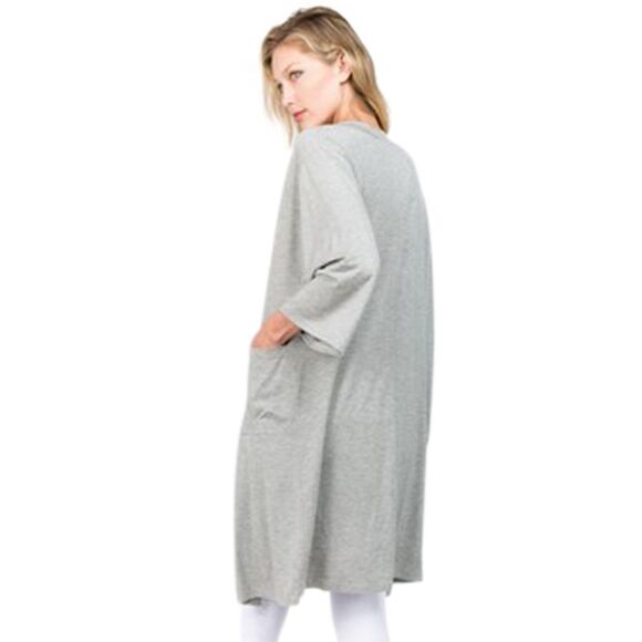 Open Front Jersey Knit Cardigan - Picture 3 of 8